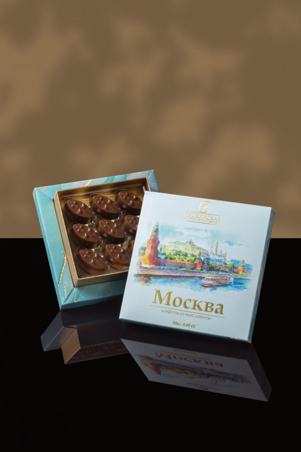 №1 Пушкинская фабрика Конфеты Миндаль (Москва), 115г(голубая коробка) в Старом Осколе