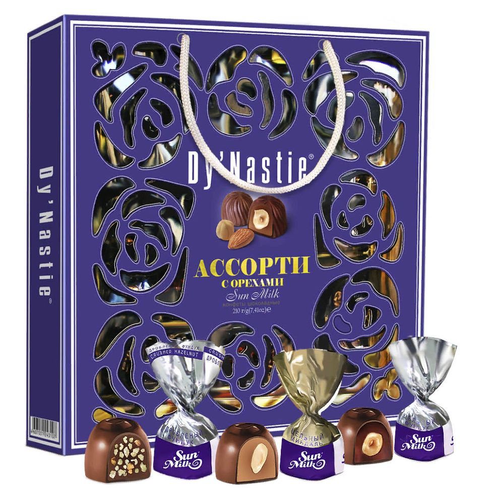  Династия Сумка Конфеты "Ассорти с орехами", 210г     в Старом Осколе